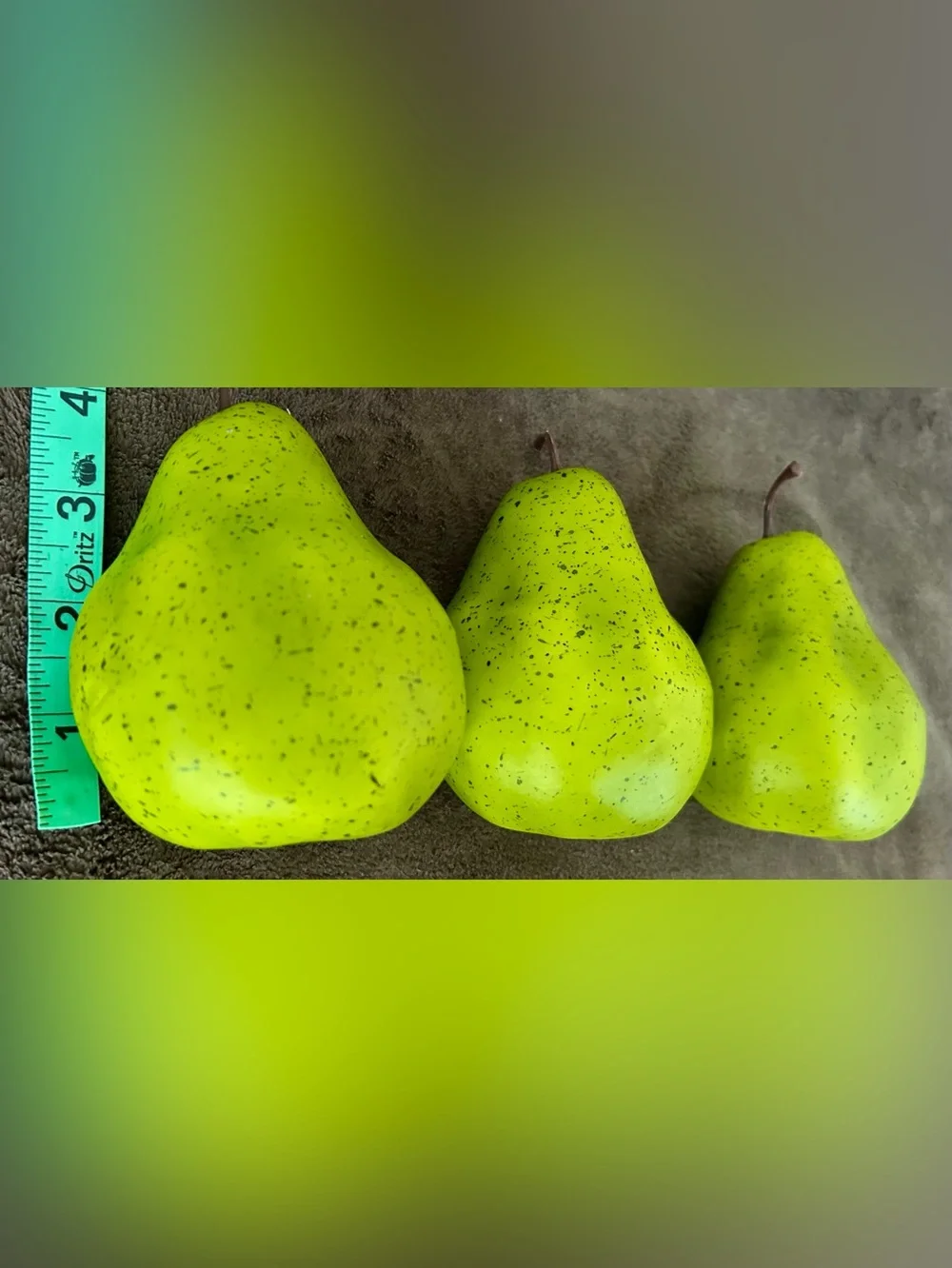 Decorative Green Speckled Pears - Set of 6